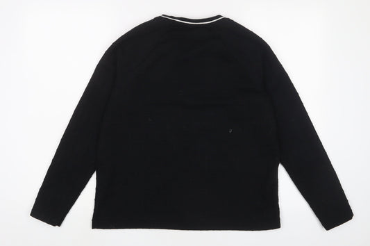 Marks and Spencer Womens Black Polyester Pullover Sweatshirt Size 12 Pullover - Embroidered