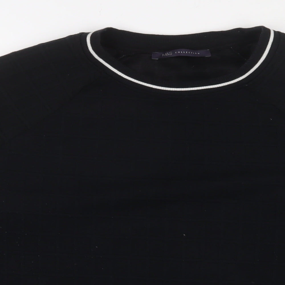 Marks and Spencer Womens Black Polyester Pullover Sweatshirt Size 12 Pullover - Embroidered