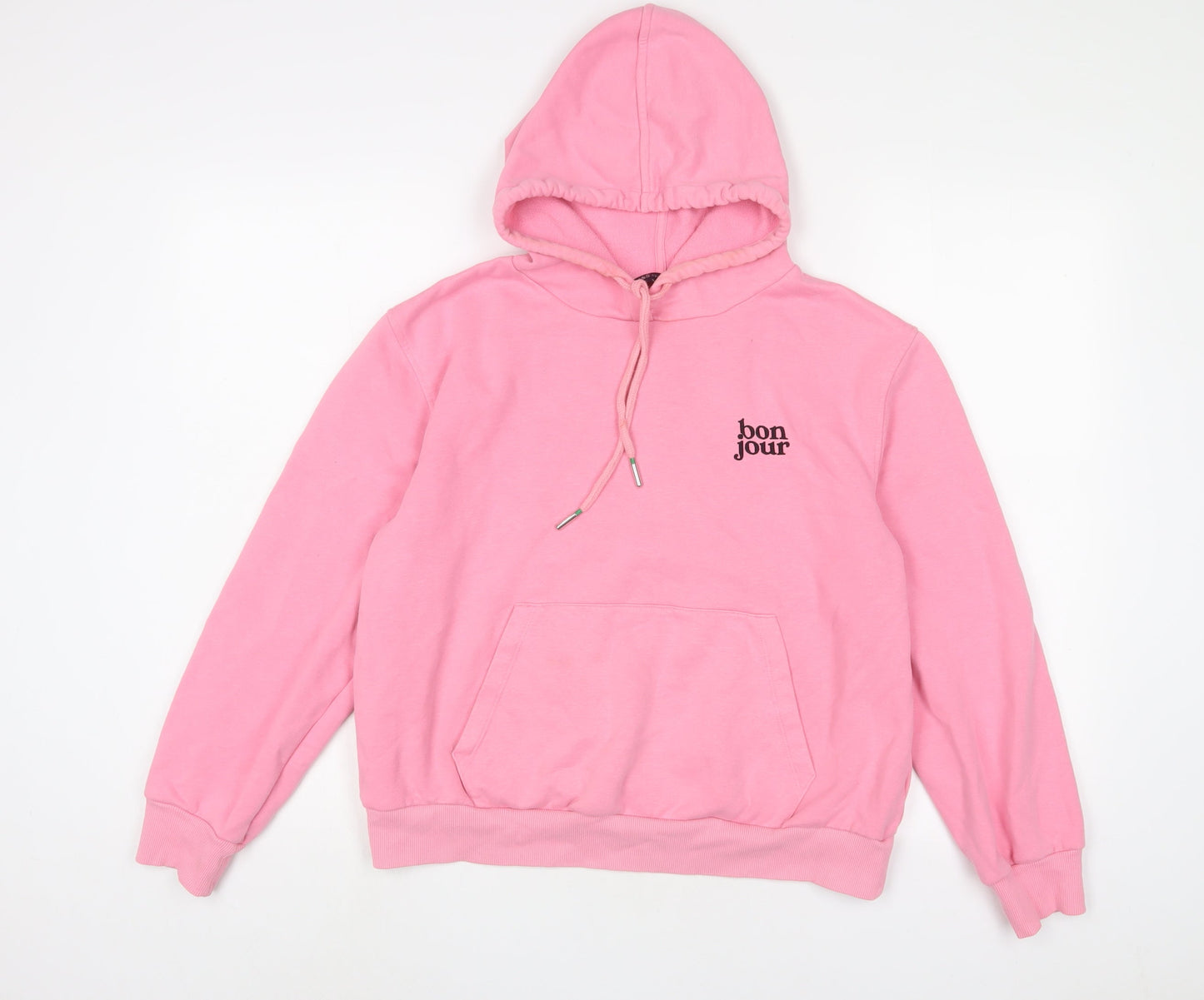 Marks and Spencer Womens Pink Cotton Pullover Hoodie Size 10 Pullover - Bonjour