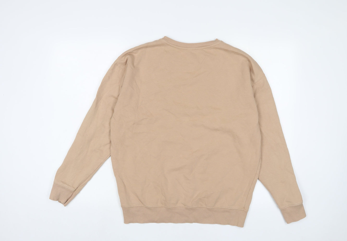 New Look Womens Beige Cotton Pullover Sweatshirt Size S Pullover