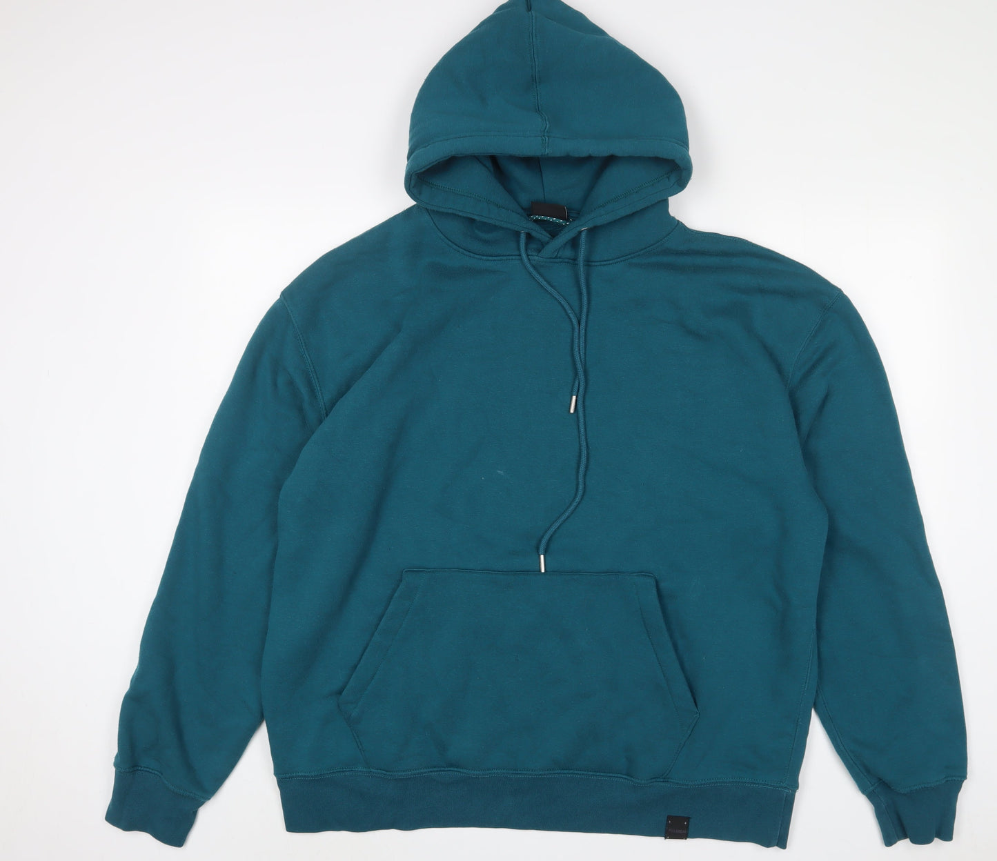 Pull&Bear Mens Blue Cotton Pullover Hoodie Size M