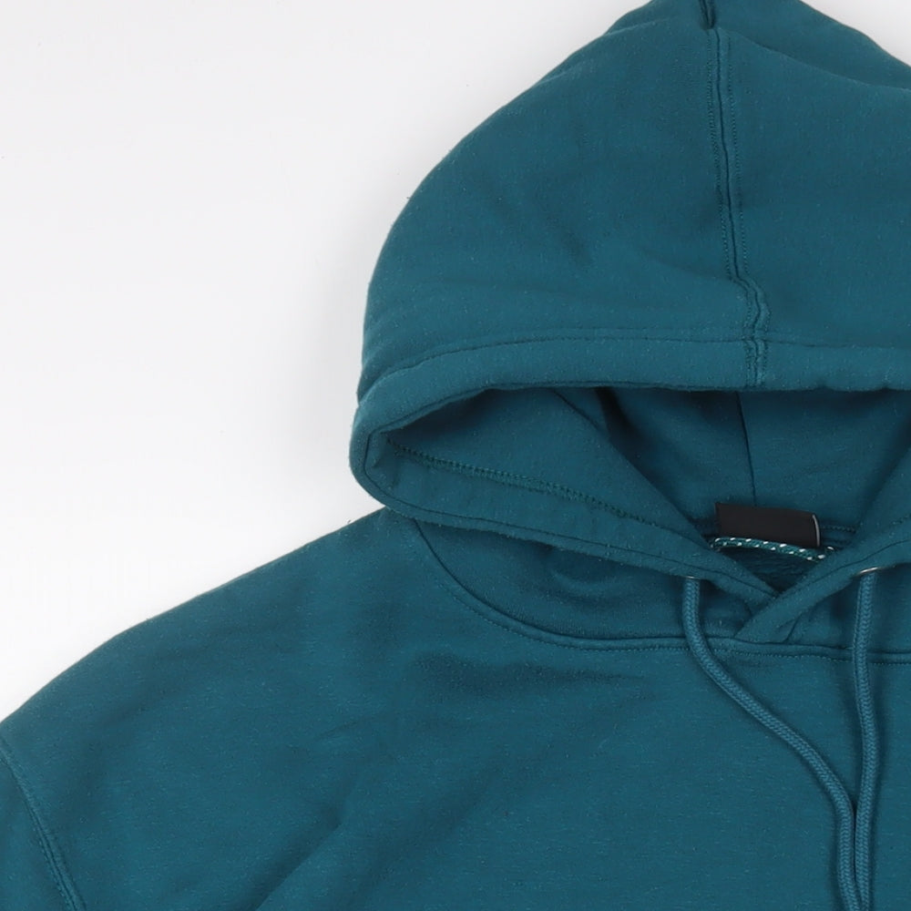 Pull&Bear Mens Blue Cotton Pullover Hoodie Size M