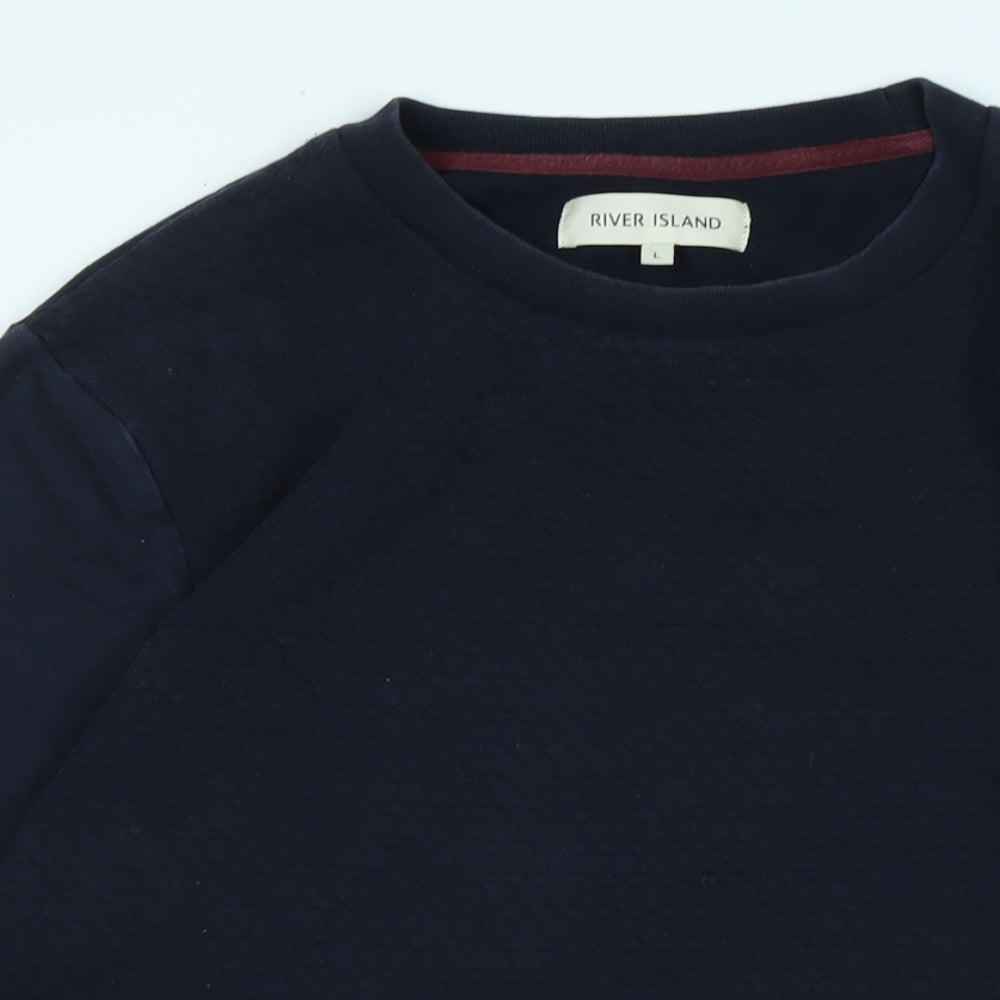 River Island Womens Blue Polyester Pullover Sweatshirt Size L