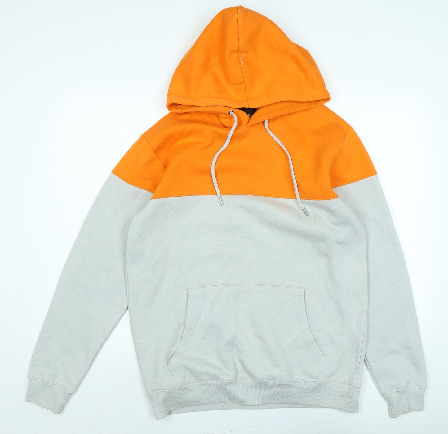 boohoo man Mens Grey Polyester Pullover Hoodie Size L