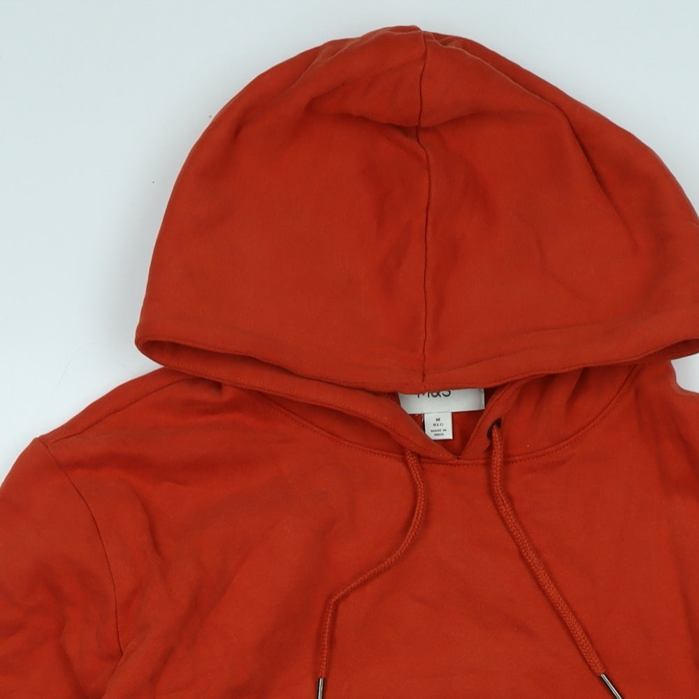 Marks and Spencer Mens Orange Polyester Pullover Hoodie Size M