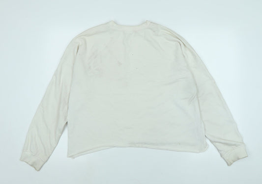 Missguided Womens Ivory Polyester Pullover Sweatshirt Size 8