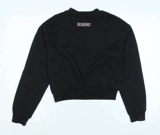 Divided Womens Black Polyester Pullover Sweatshirt Size XS