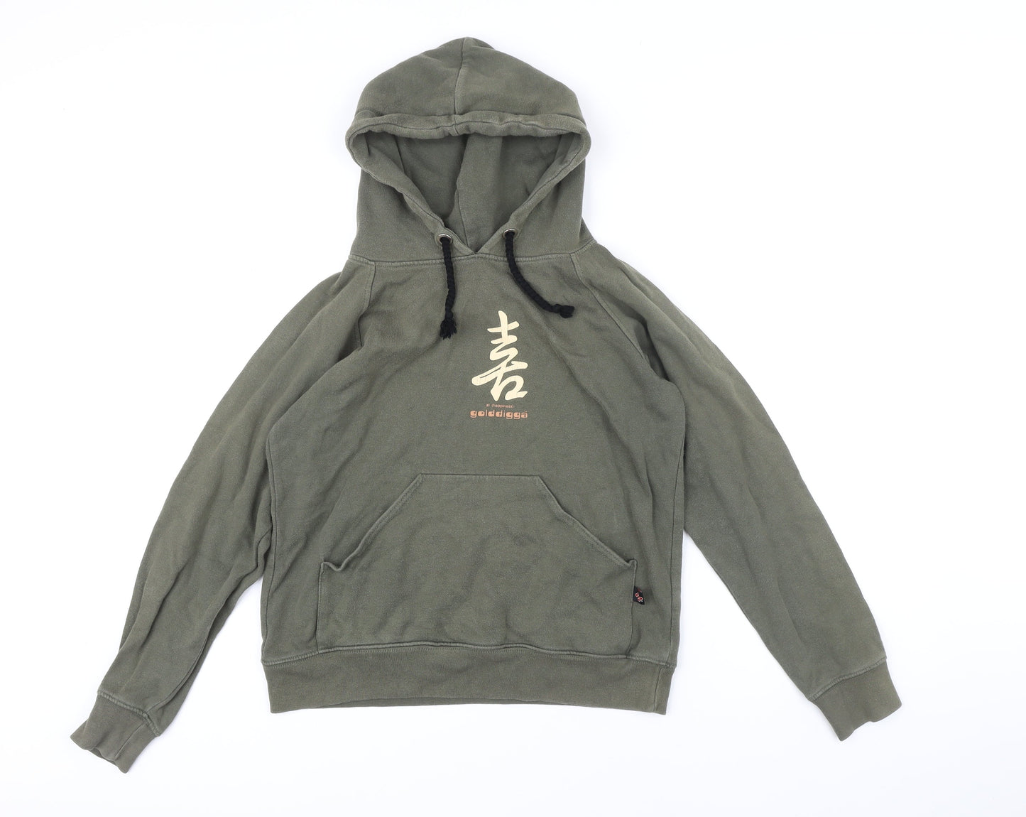 Goldigga Womens Green 100% Cotton Pullover Hoodie Size S