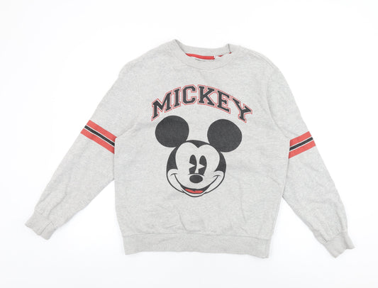 Disney Womens Grey Cotton Pullover Sweatshirt Size S Pullover