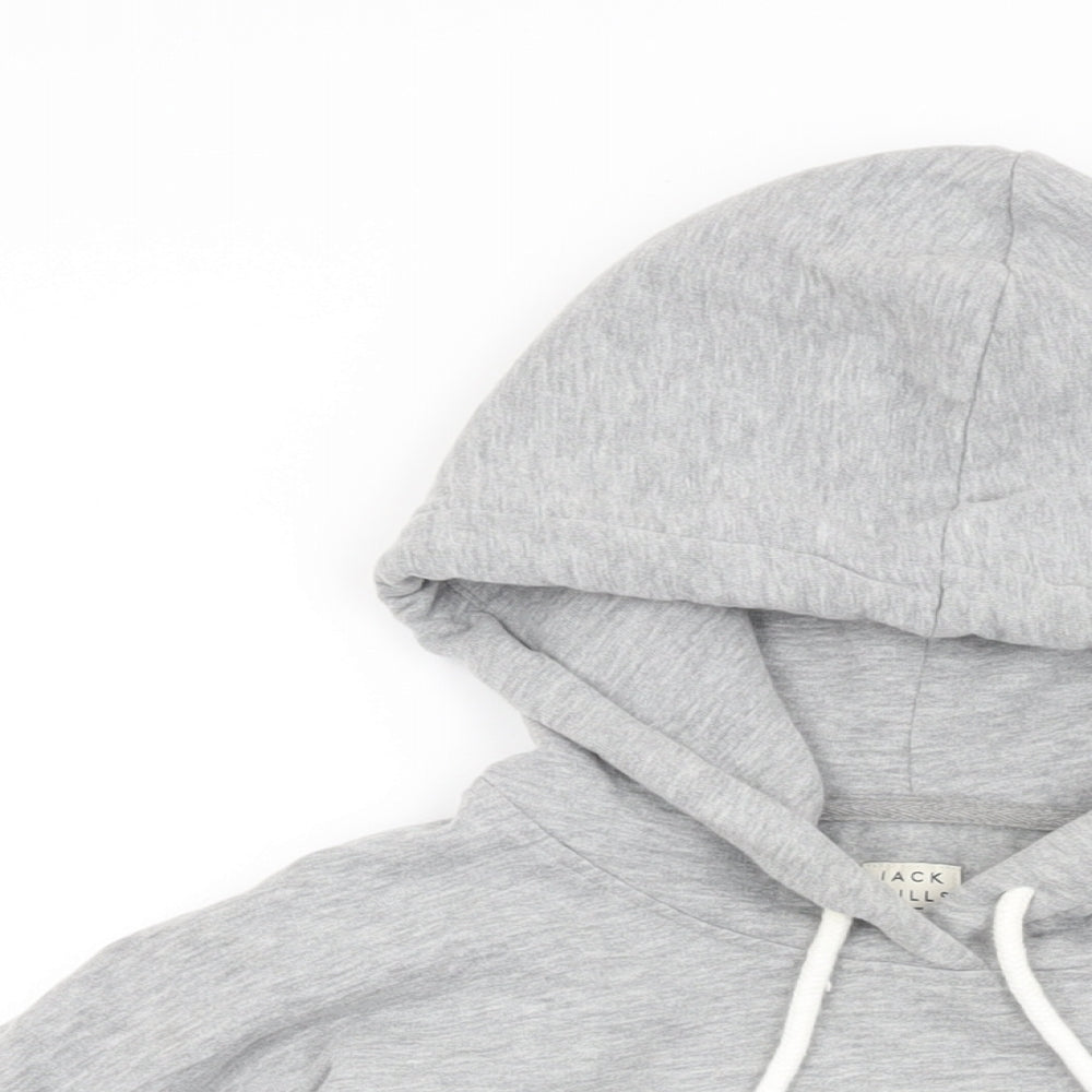 Jack Wills Womens Grey Cotton Pullover Hoodie Size 12 Pullover