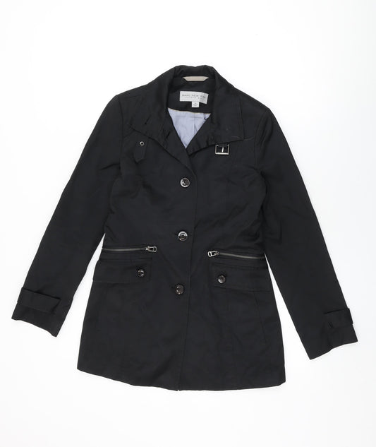 Marc New York Womens Black Overcoat Coat Size XS Button