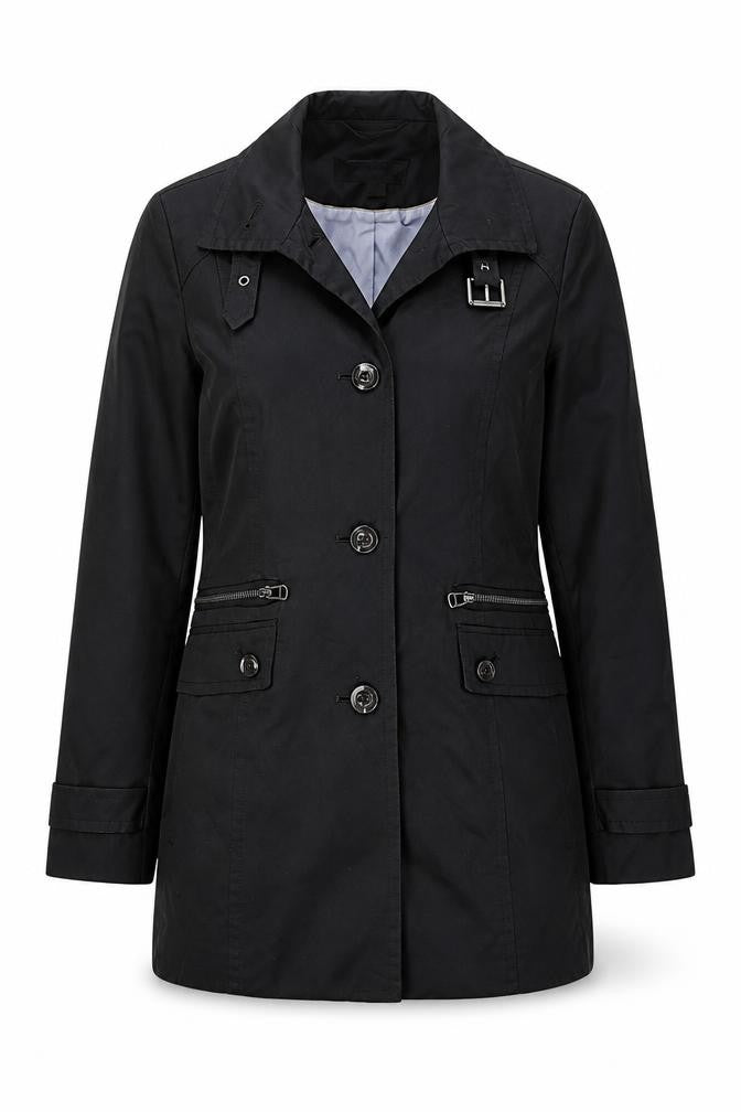 Marc New York Womens Black Overcoat Coat Size XS Button