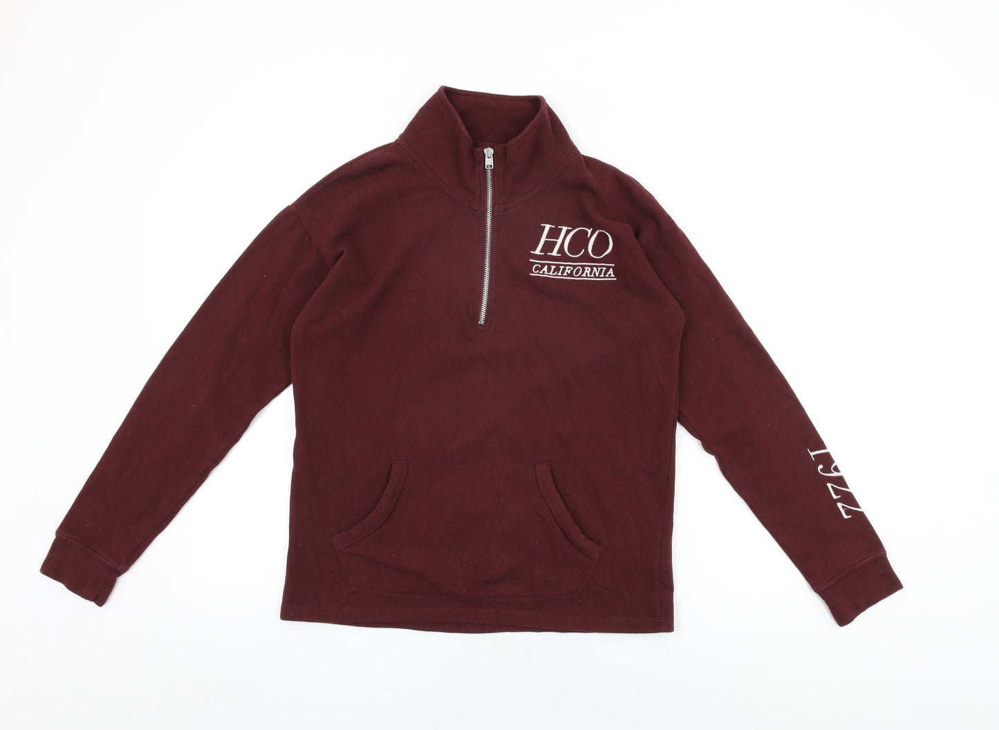 Hollister Mens Red Cotton Pullover Sweatshirt Size XS