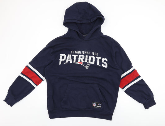 NFL Mens Blue Cotton Pullover Hoodie Size M - Patriots