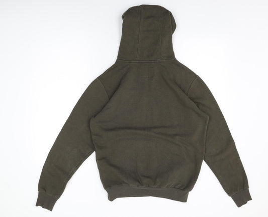Dissident Mens Green Cotton Pullover Hoodie Size S - Dissident Logo
