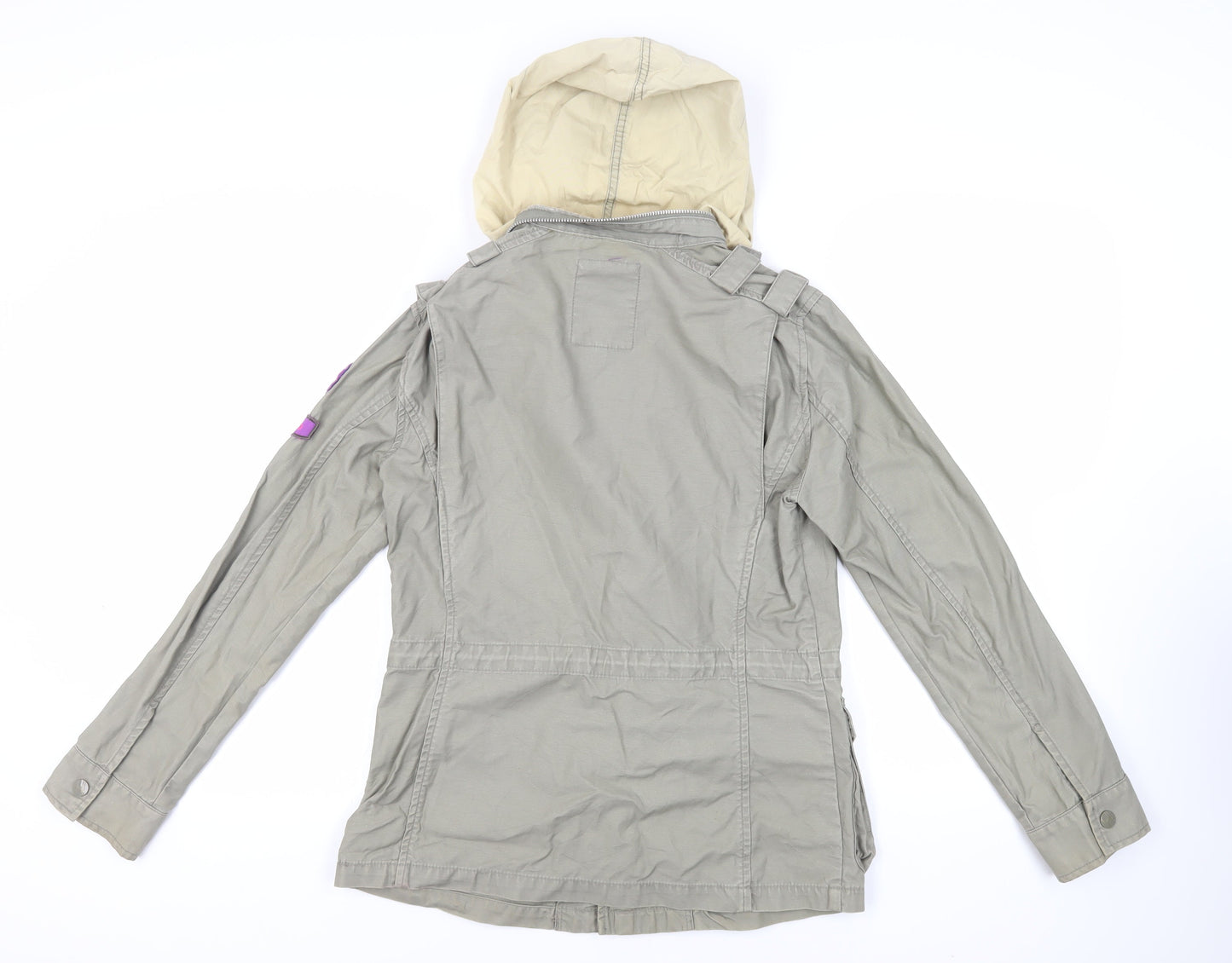 Debenhams Womens Green Jacket Size 10 Zip - Hooded Lightweight