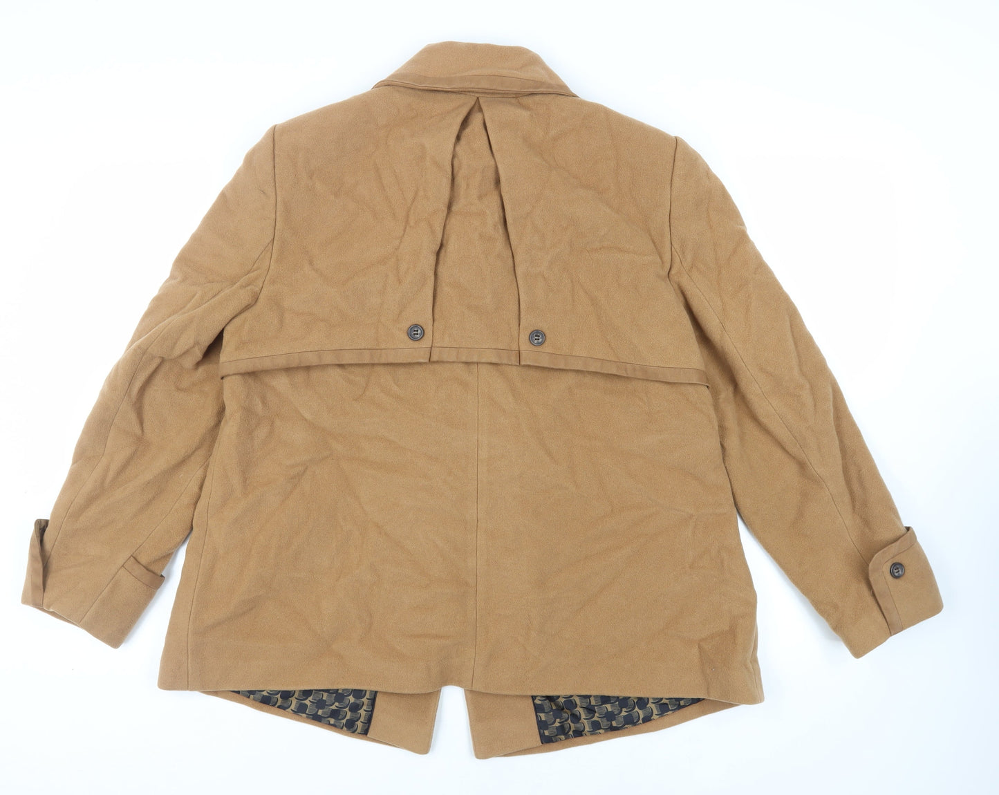 Betty Jackson Black Womens Beige Pea Coat Coat Size 18 Button