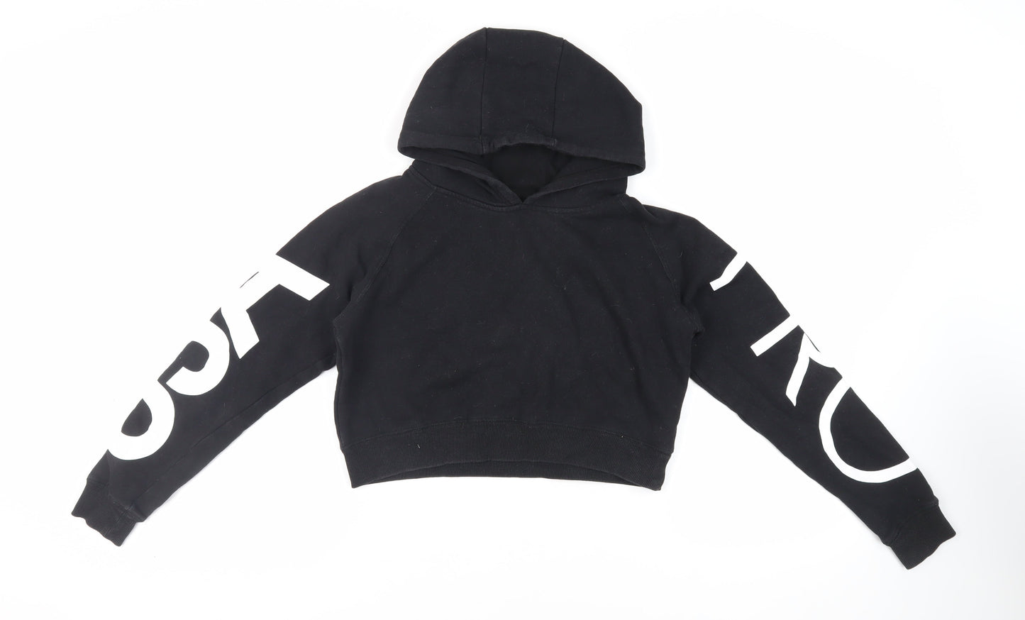 USA Pro Womens Black Cotton Pullover Hoodie Size 8 Pullover