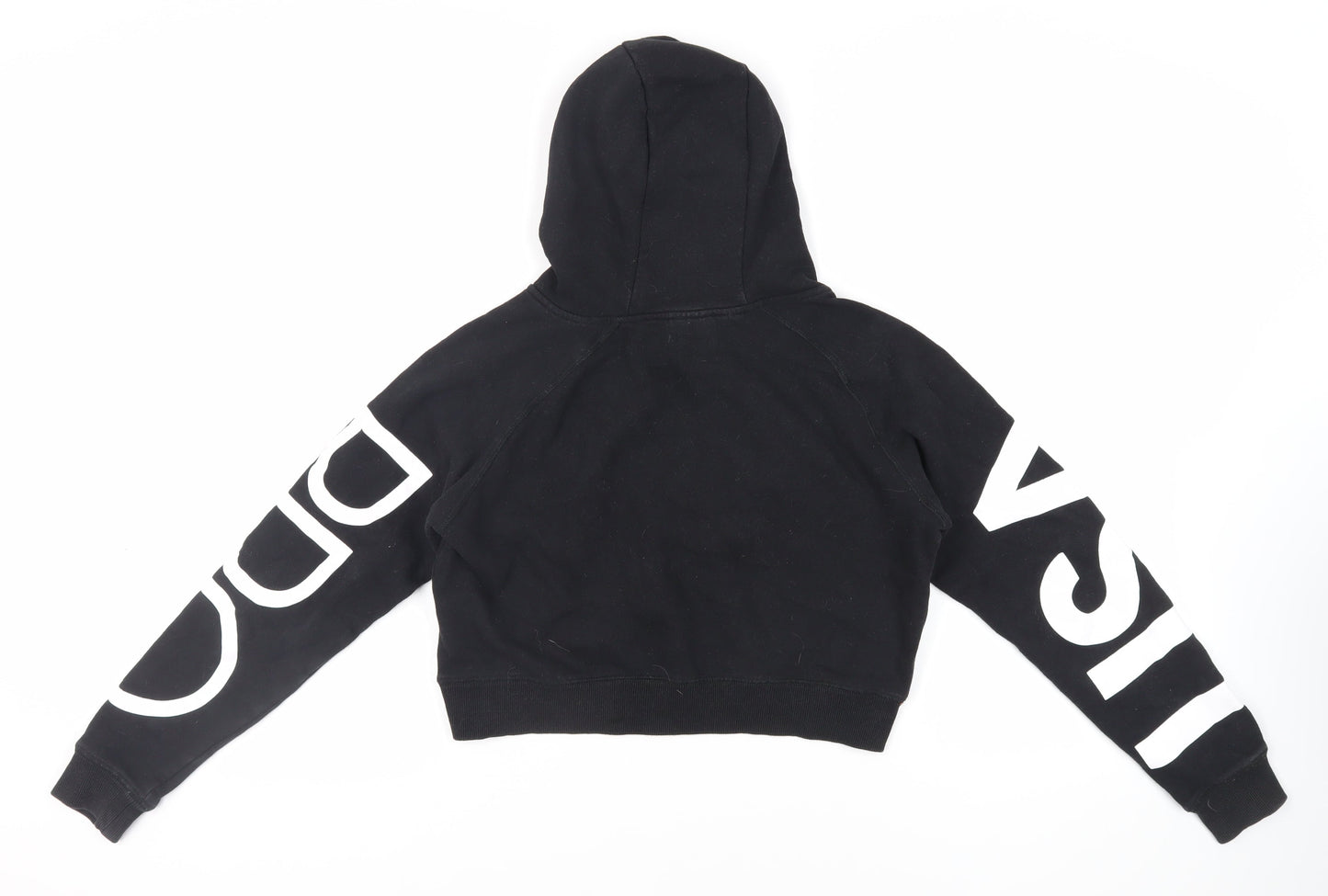 USA Pro Womens Black Cotton Pullover Hoodie Size 8 Pullover