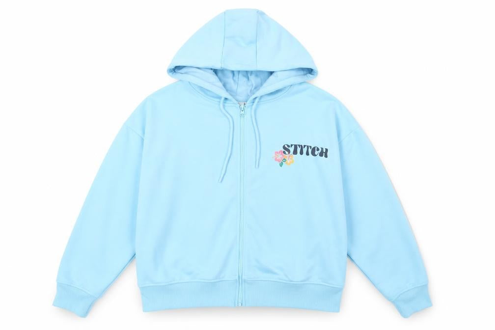 Womens UK M Regular Disney Blue Full Zip Hoodie