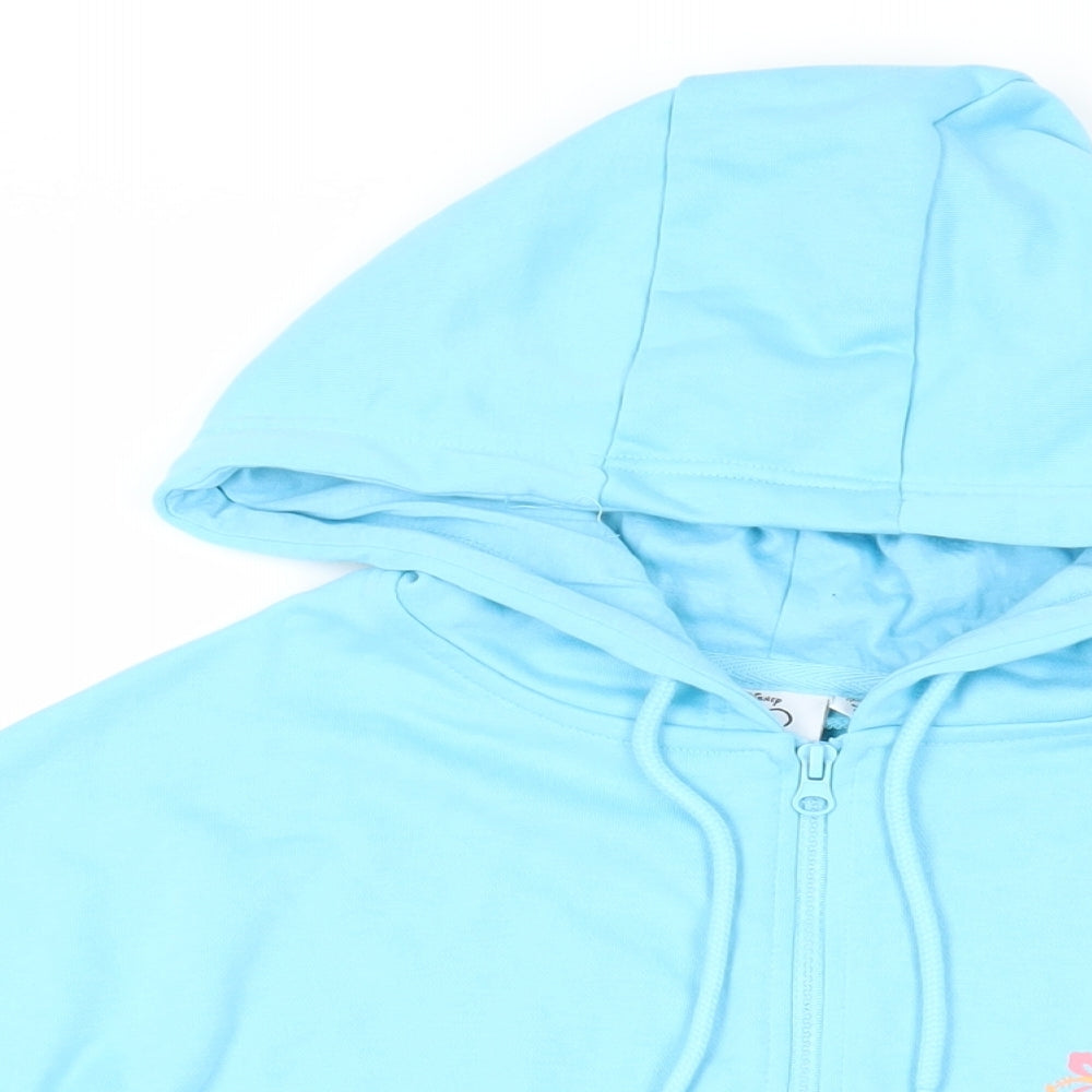 Disney Womens Blue Polyester Full Zip Hoodie Size M Zip - Stich