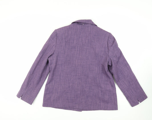 EWM Womens Purple Jacket Blazer Size 16 Button