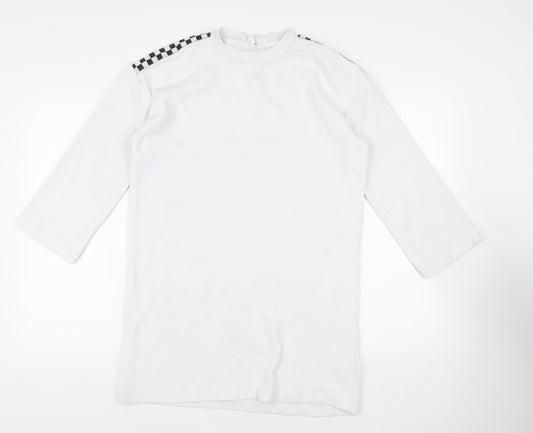 VANS Womens White Cotton Pullover Sweatshirt Size S Pullover - Logo