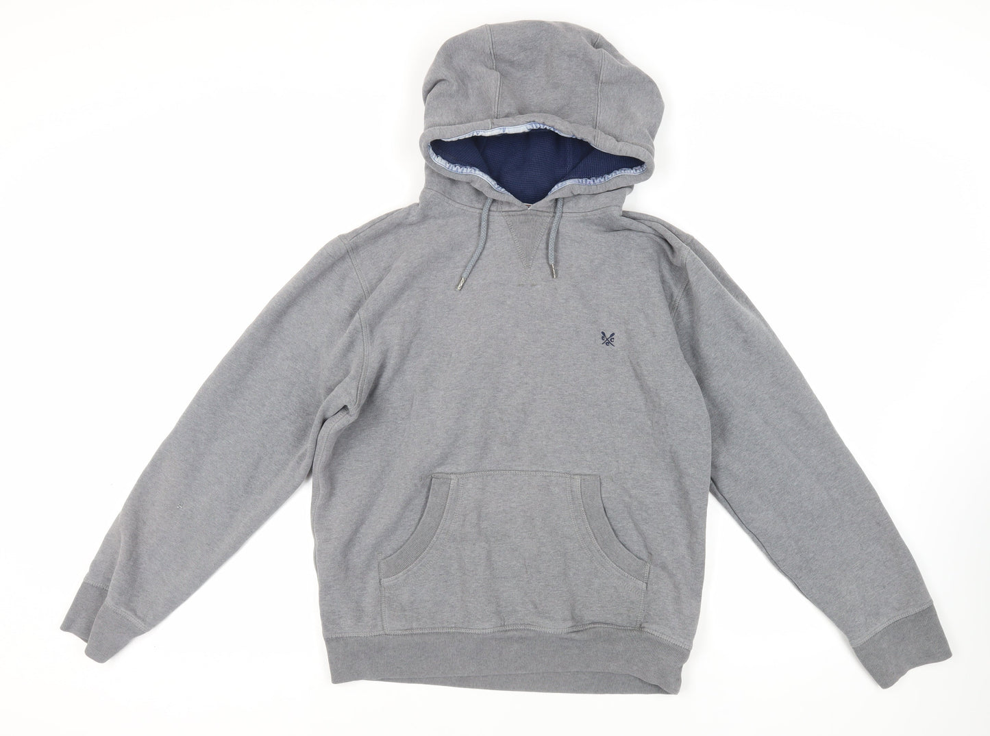 Crew Clothing Womens Grey Cotton Pullover Hoodie Size M Pullover - Logo Pockets