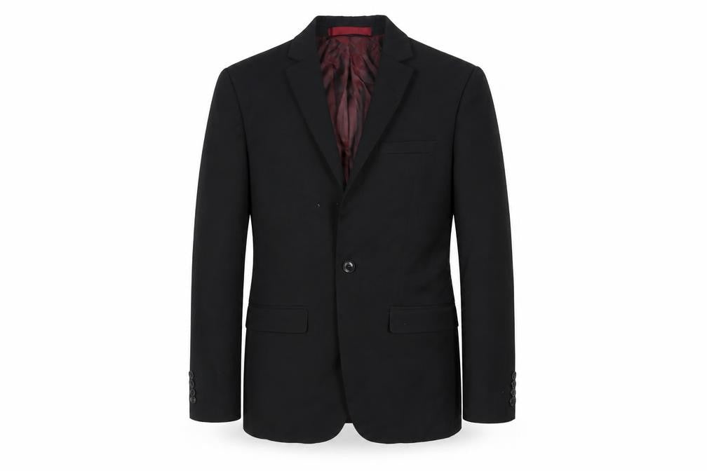 Topman Mens Black Polyester Jacket Suit Jacket Size 34 Regular
