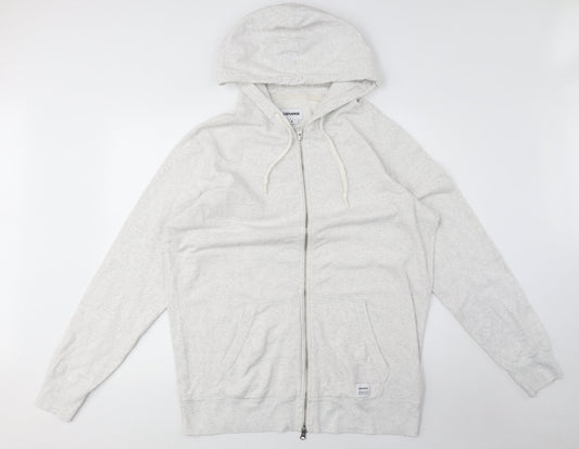 Converse Men's Grey Full Zip Hoodie - Size L