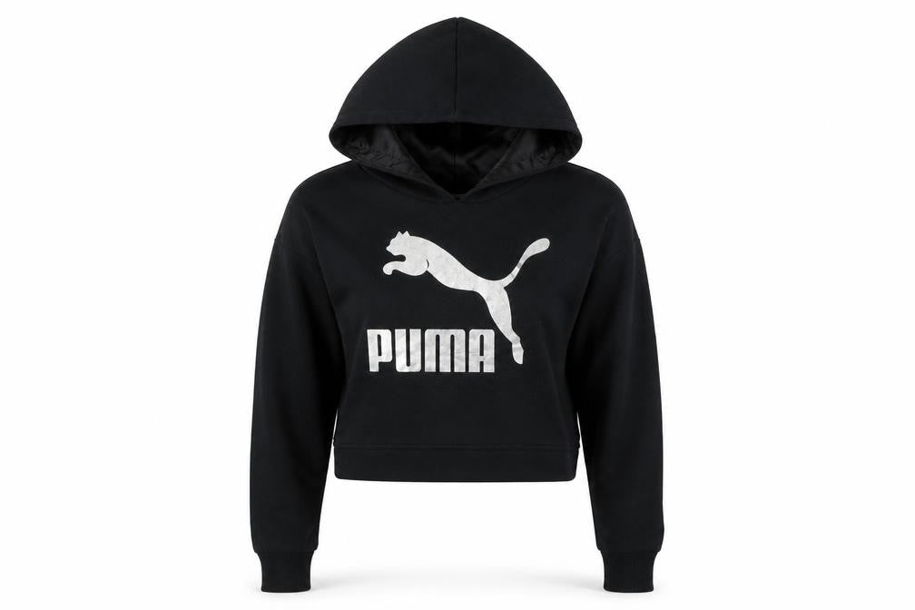 Womens UK S Regular PUMA Black Pullover Hoodie