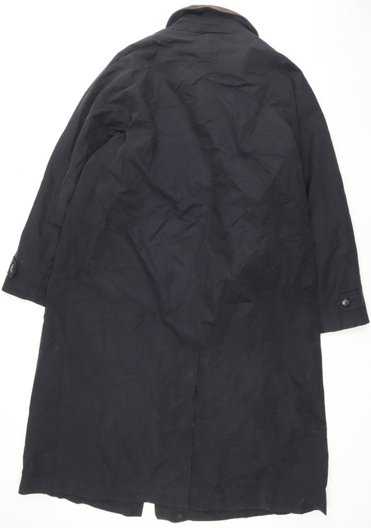 Rainman London Mens Black Pea Coat Coat Size XL Button