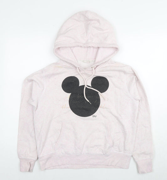 Disney Womens Pink Cotton Pullover Sweatshirt Size M Pullover - Mickey Mouse