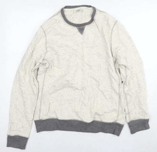 Mango Mens Beige Cotton Pullover Sweatshirt Size L