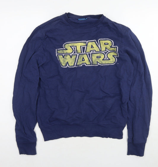 Star Wars Mens Blue Cotton Pullover Sweatshirt Size S