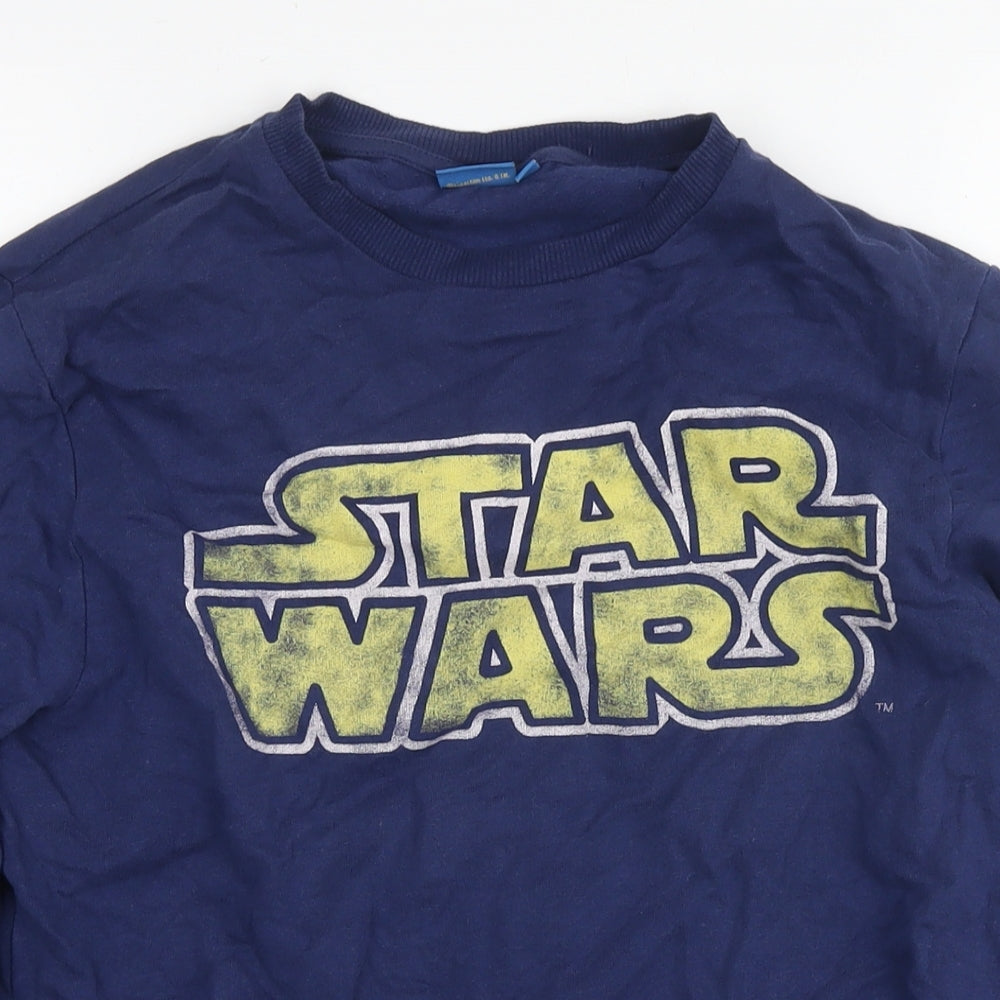 Star Wars Mens Blue Cotton Pullover Sweatshirt Size S