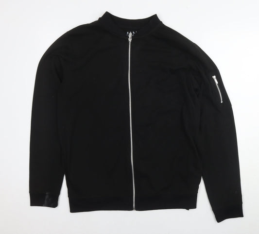 Boohoo Mens Black Cotton Full Zip Sweatshirt Size M