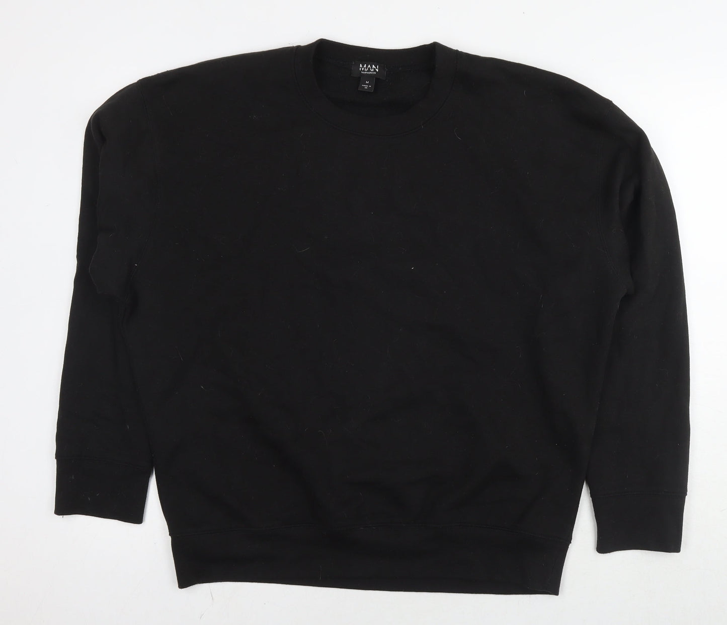 Boohoo Mens Black Cotton Pullover Sweatshirt Size M - Worldwide Collection