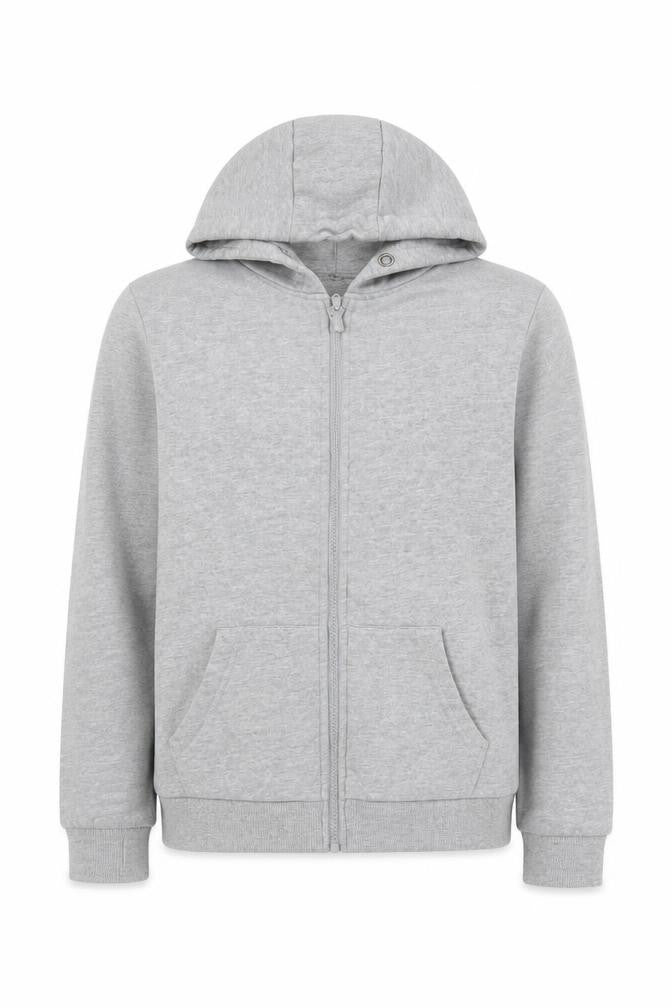 M&Co Girls Grey Cotton Full Zip Hoodie Size 11-12 Years Zip