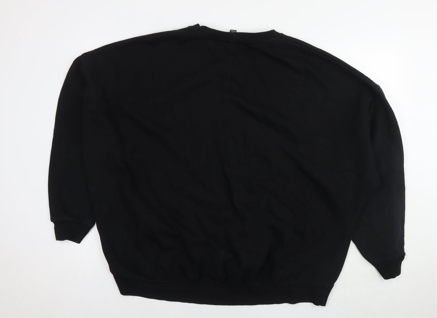 River Island Womens Black Cotton Pullover Sweatshirt Size L Pullover