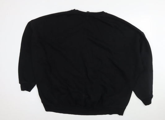 River Island Womens Black Cotton Pullover Sweatshirt Size L Pullover