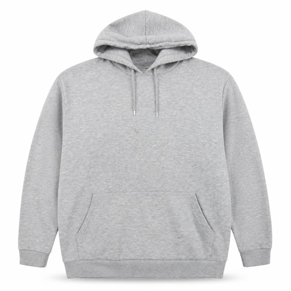 Front view of ASOS women’s black cotton pullover hoodie, size XL, pullover