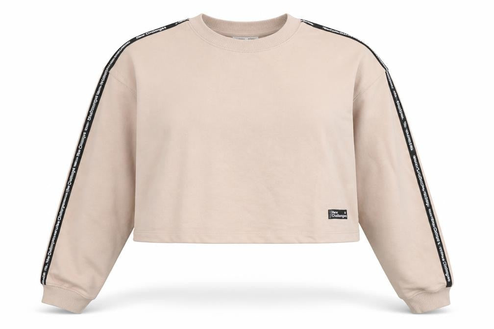 Pull&Bear Womens Beige Cotton Pullover Sweatshirt Size XL Pullover
