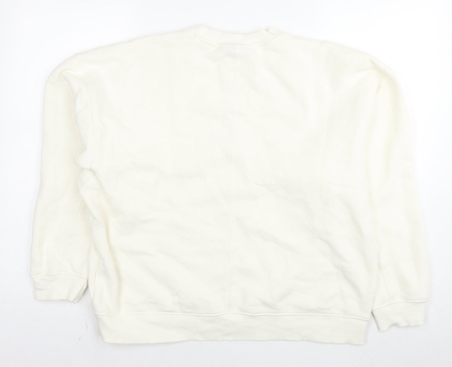 Topshop Womens White Cotton Pullover Sweatshirt Size XS Pullover