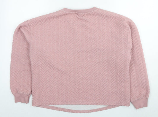 New Look Womens Pink Polyester Pullover Sweatshirt Size M Pullover