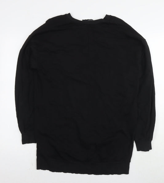 ASOS Womens Black Cotton Pullover Sweatshirt Size 10 Pullover - Tunic