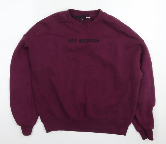Divided by H&M Womens Purple Cotton Pullover Sweatshirt Size S Pullover - Not Average Tie detail
