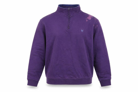 Front view of Crew Clothing Purple Cotton Pullover Sweatshirt, size XL