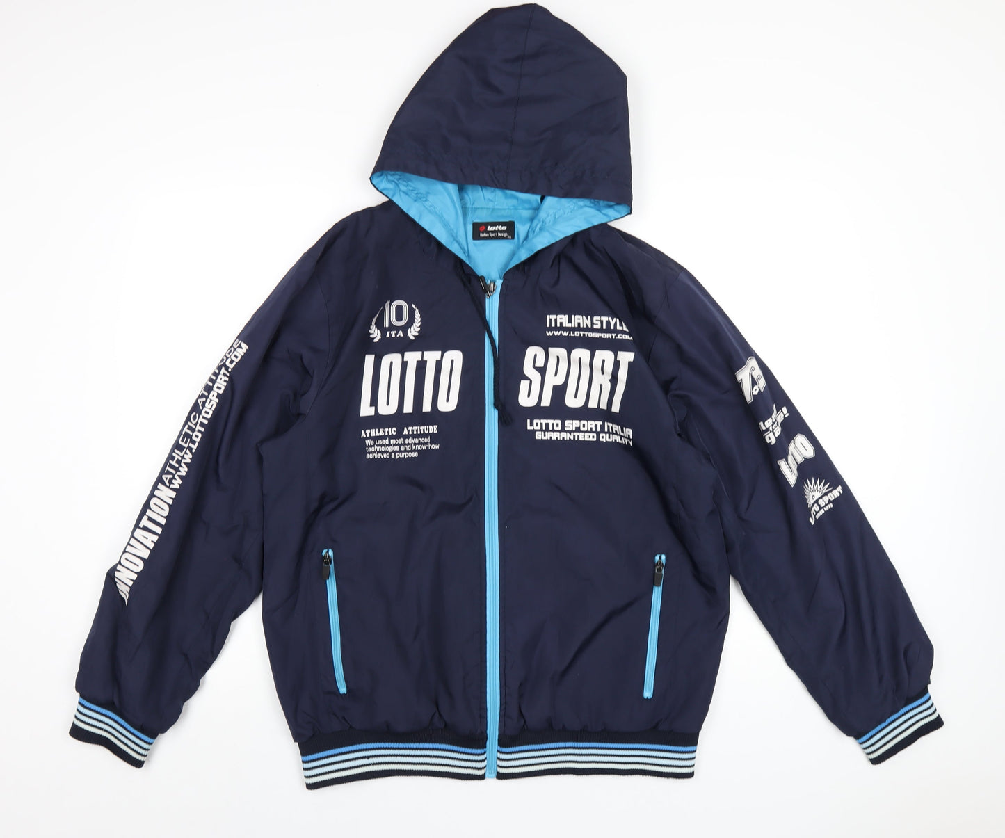 Lotto Mens Blue Jacket Coat Size L Zip