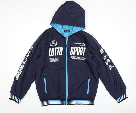 Lotto Mens Blue Jacket Coat Size L Zip